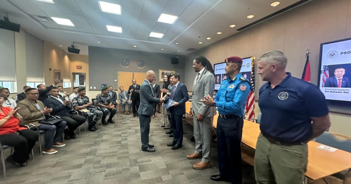 अमेरिकी दूतावासद्वारा नेपाल प्रहरीका सुरक्षाकर्मी सम्मानित